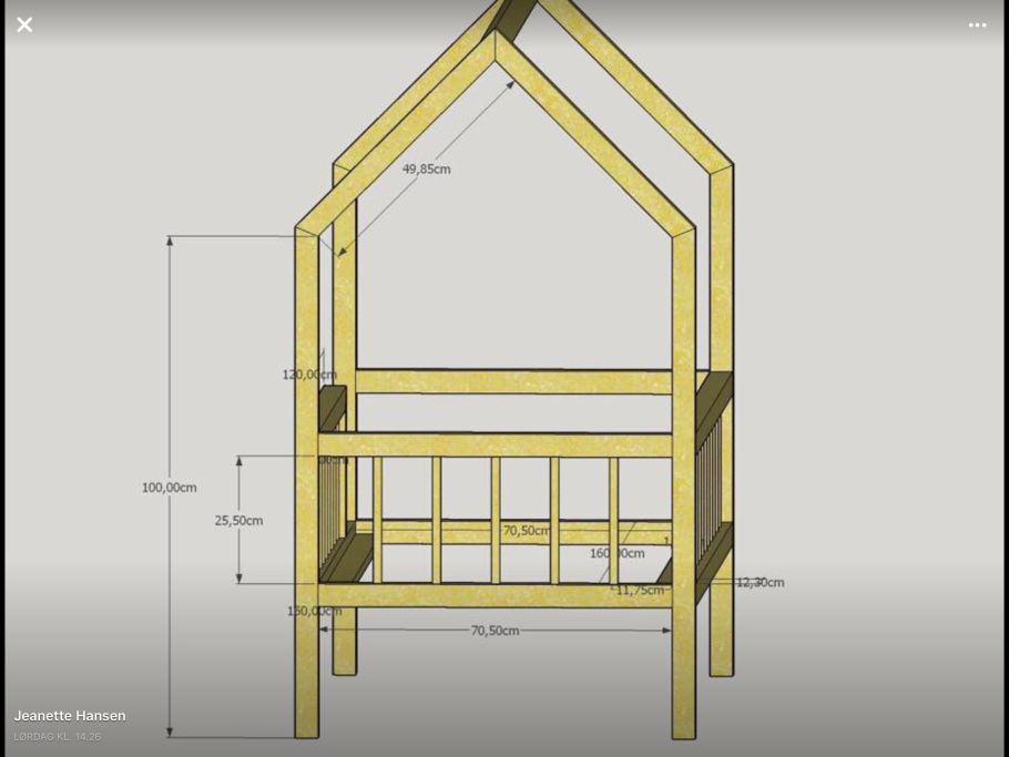 Чертеж детской кроватки домик