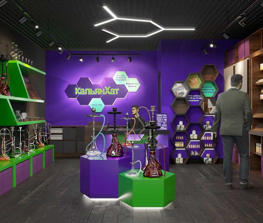 Витрины для кальянного магазина