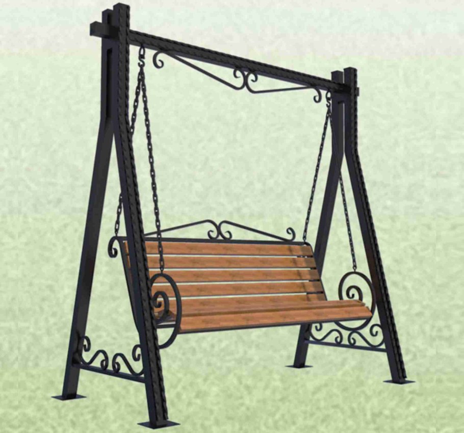 Садовая качеля своими руками из металла
