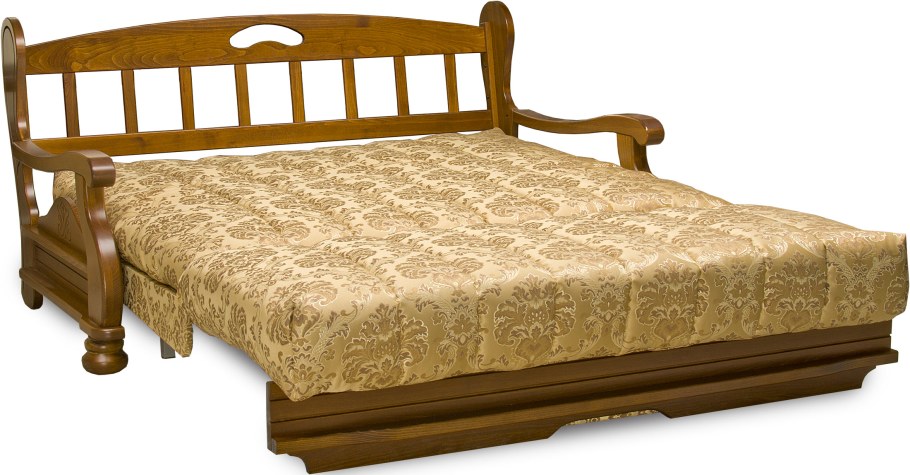 Диван аккордеон Лючия с деревянными подлокотниками