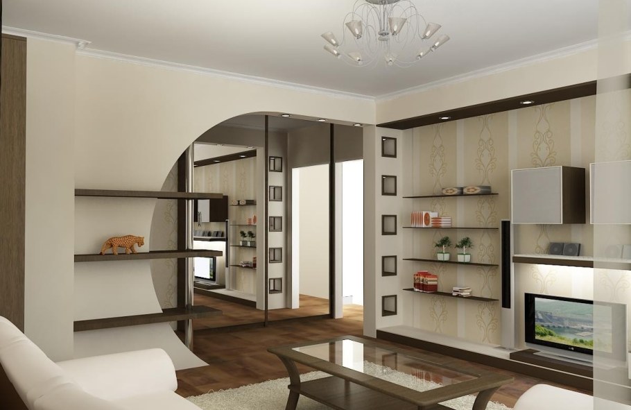 Гостиная с рабочим местом