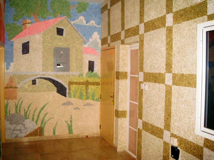 Декор жидкими обоями