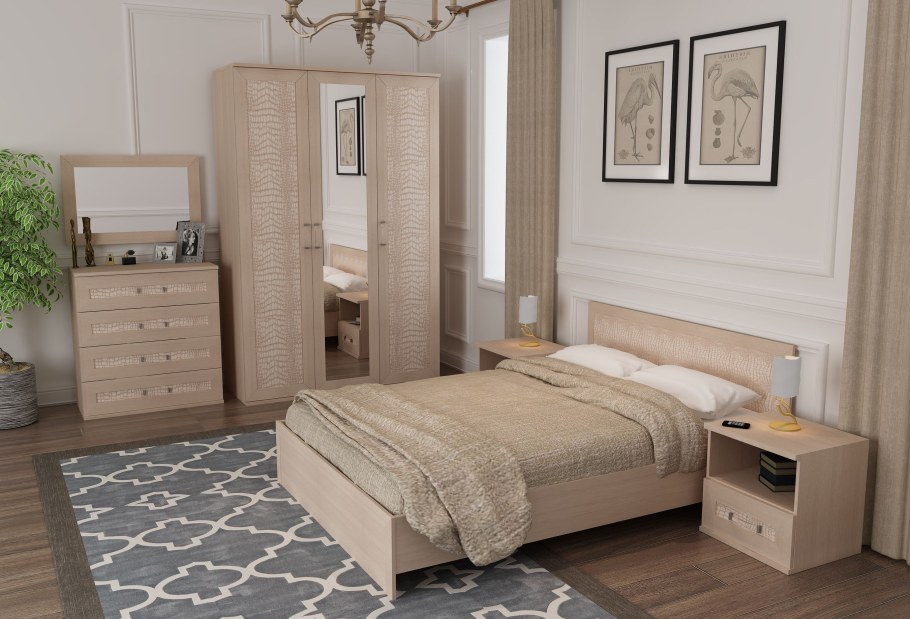 Спальня Амелия выбеленный дуб