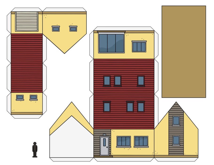 Многоэтажный дом из бумаги