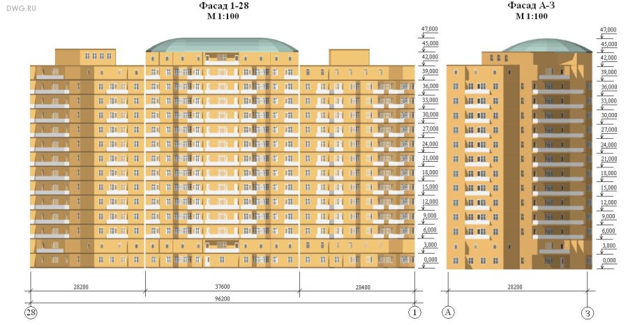 Многоэтажный дом развертка