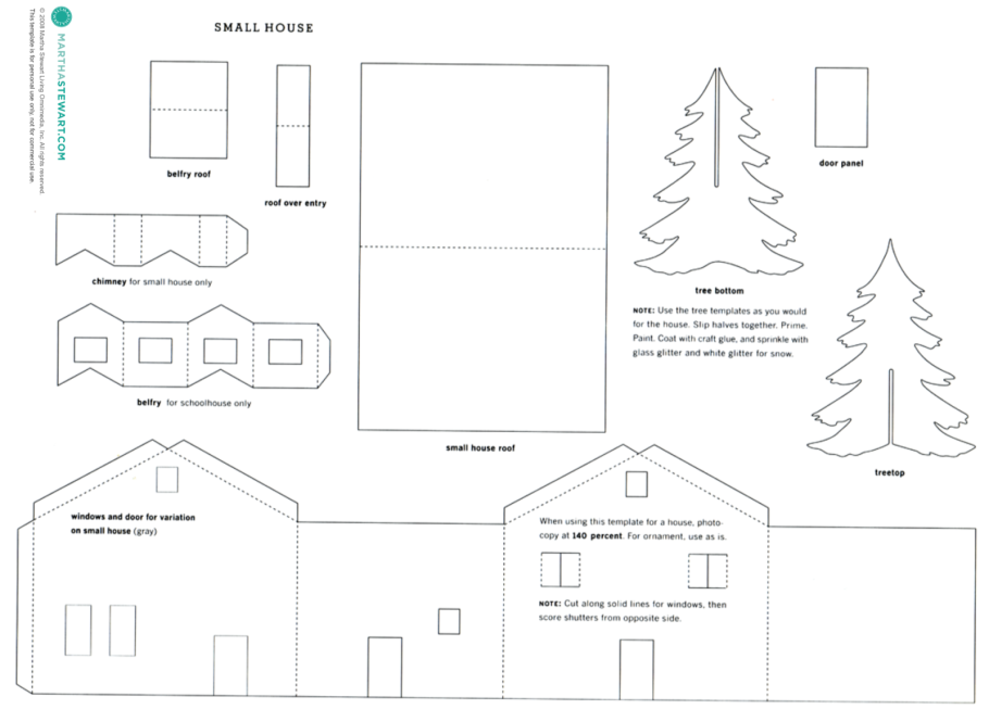 Чертеж домика из картона