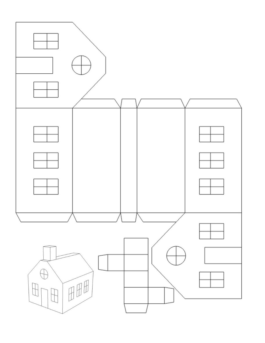 Картонный домик развертка