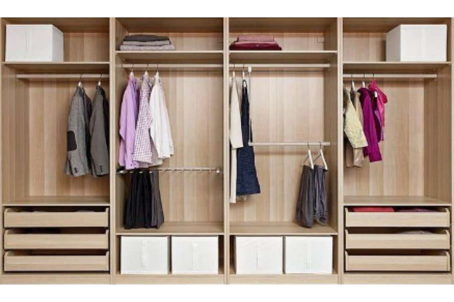 Шкаф металлический для одежды четырехсекционный 1200 450 2000