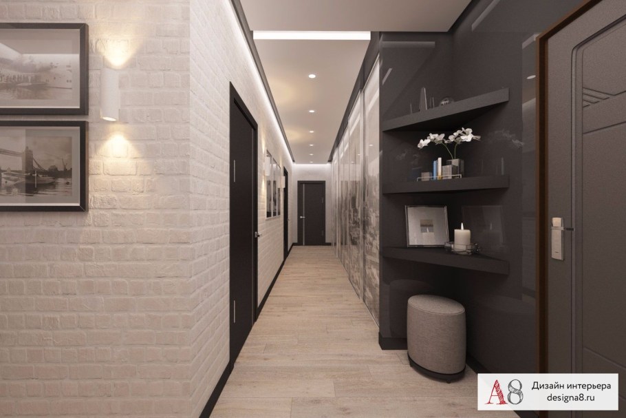 Коридор в трехкомнатной квартире