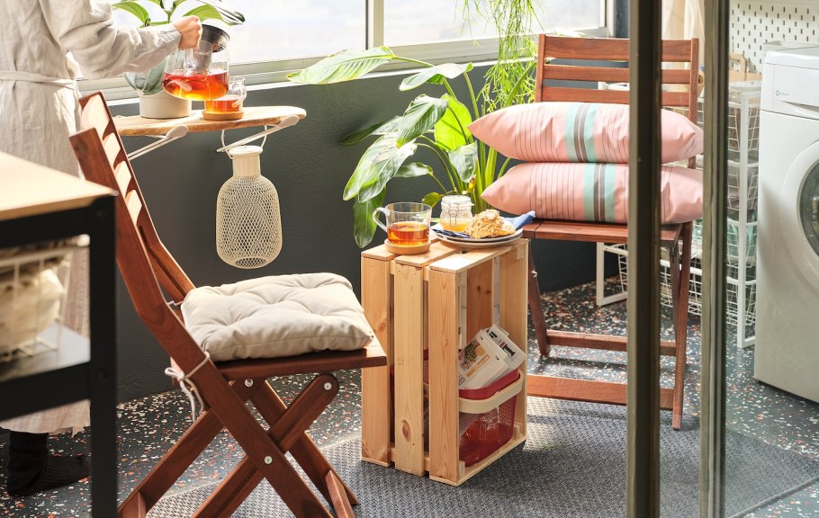 Корзины на балконе икеа