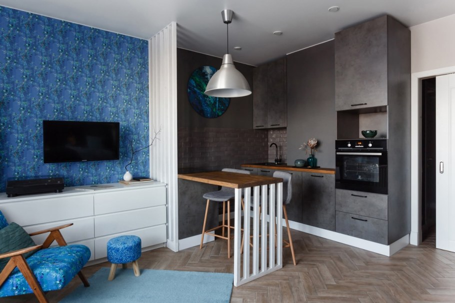 Кухня-гостиная 20 кв.м евродвушка