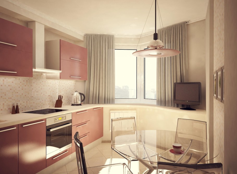 Кухня интерьер п44т трешка