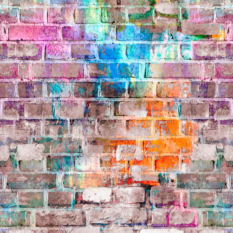 Кирпичная стена разноцветная
