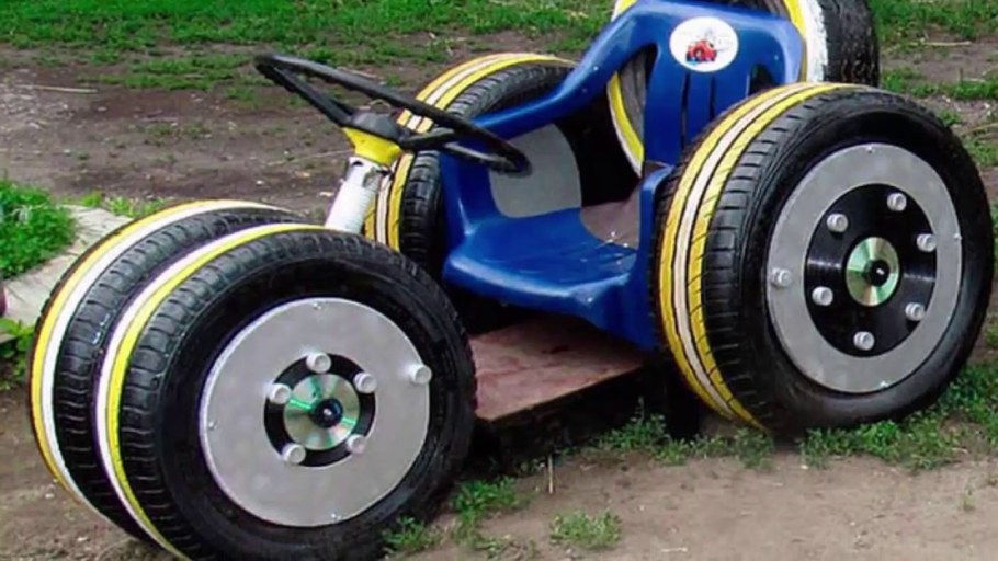 Клумбы из колесных шин