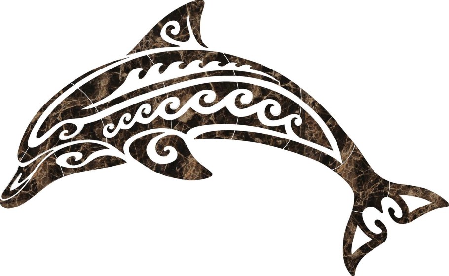 Стилизация дельфина в цвете