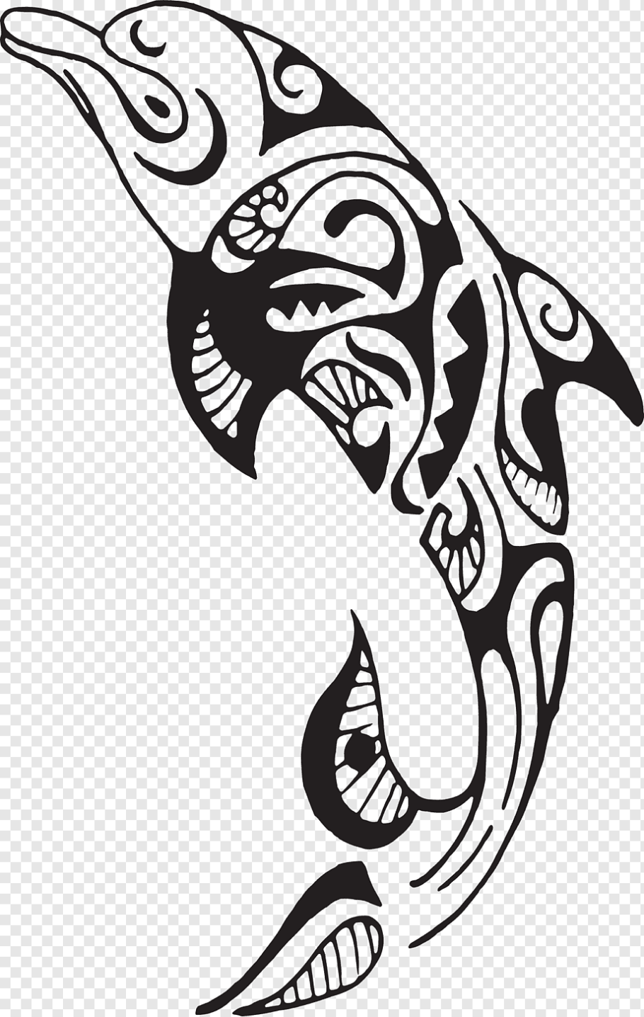 Дельфин тату трайбл