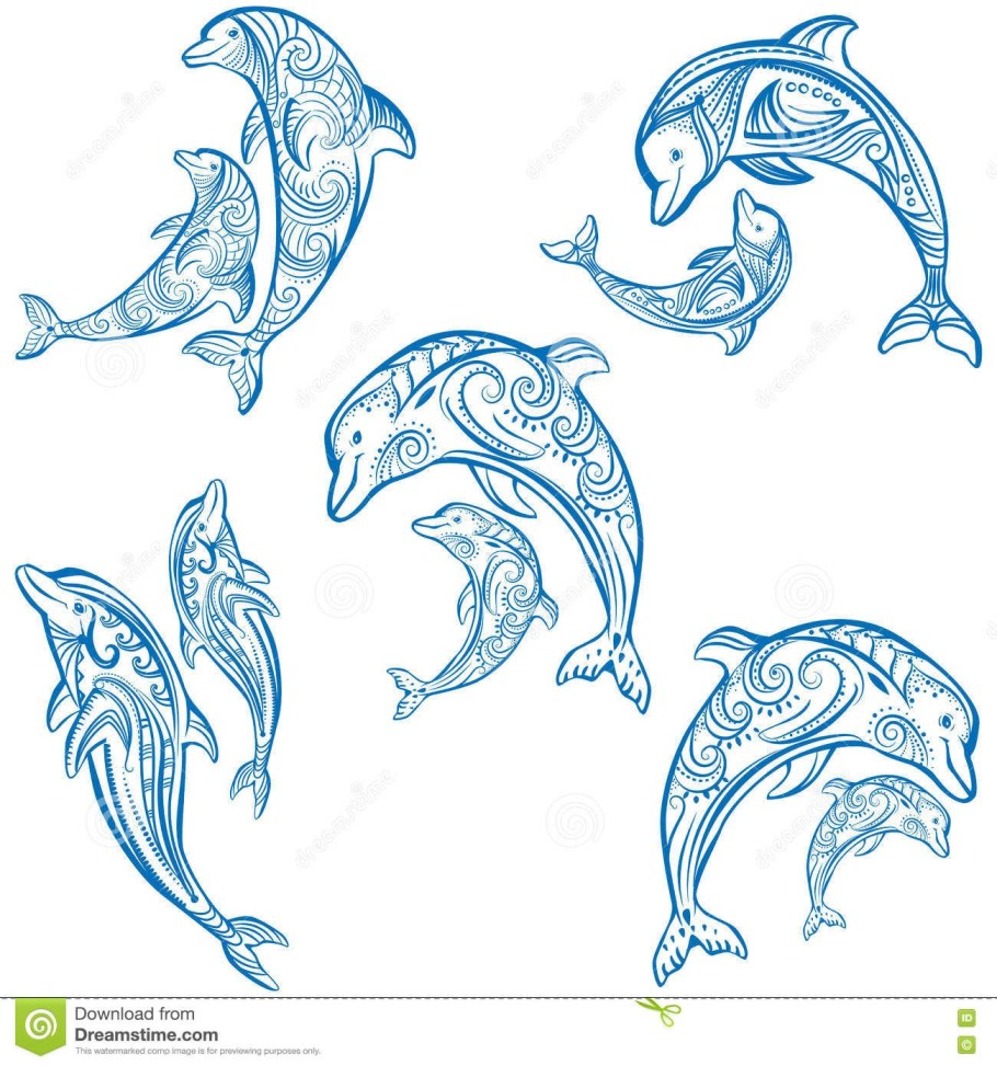Стилизованный узоры Дельфин