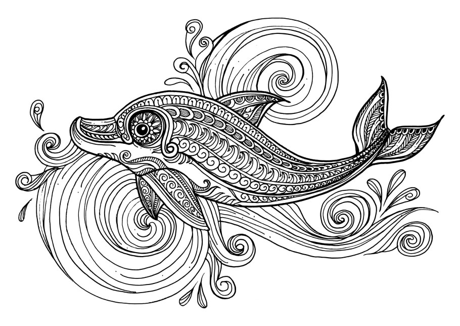 Дельфин тату трайбл