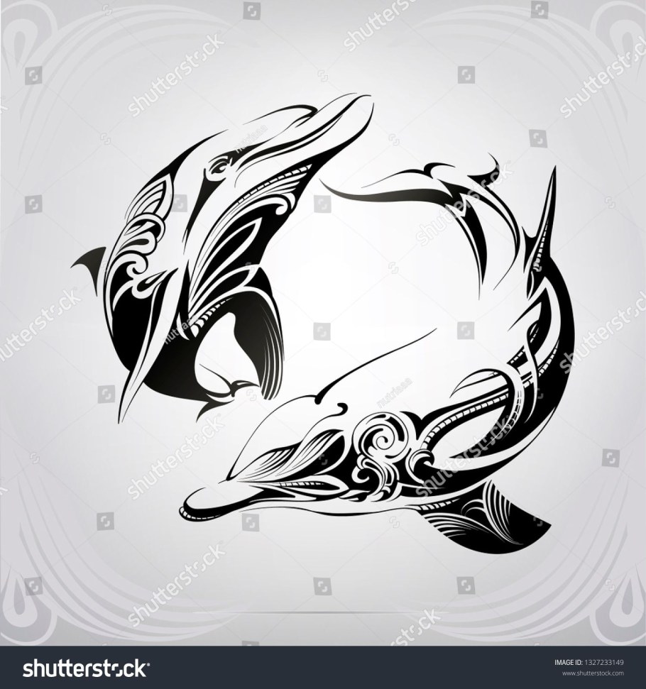 Стилизованный узоры Дельфин