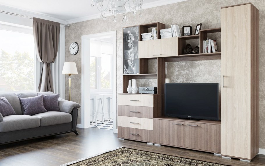 Шкаф угловой Шу 2100х900х900 ясень темный