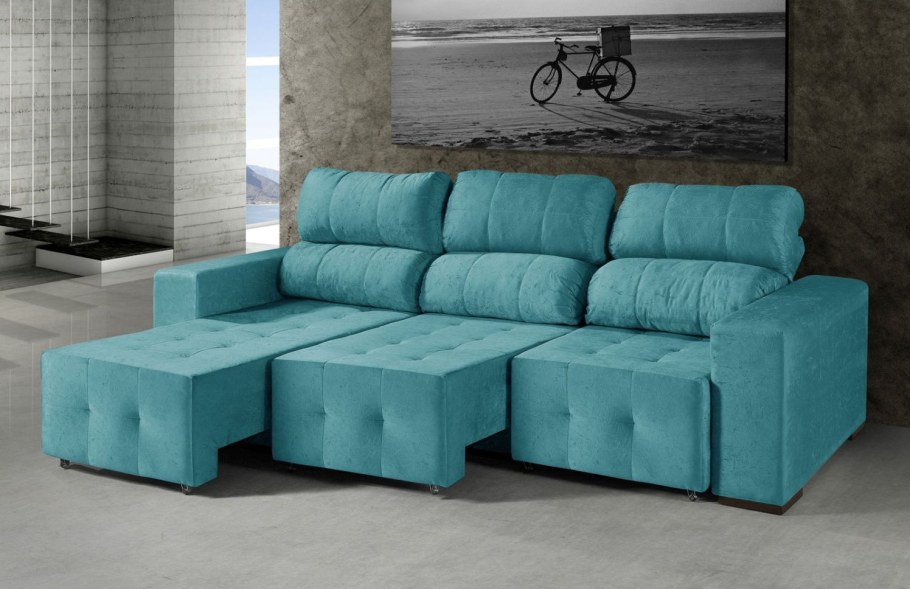 Диван угловой бирюзовый
