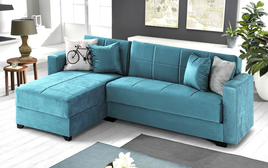 Бирюзовый диван Moon в интерьере