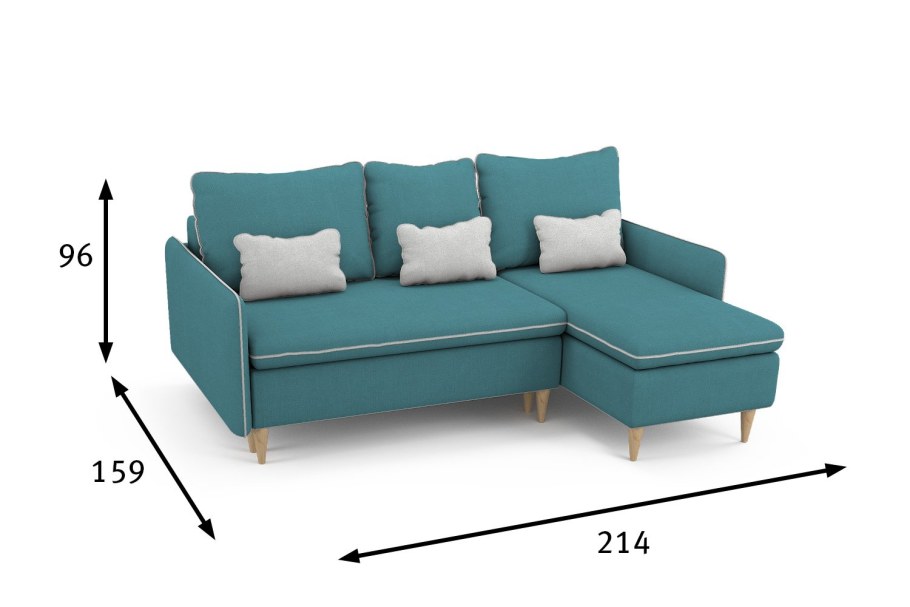 Диван угловой Отто бирюзовый