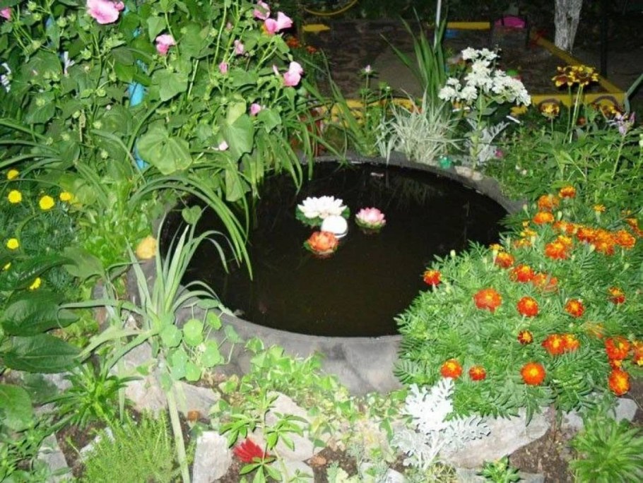 Прудики из тазика для сада