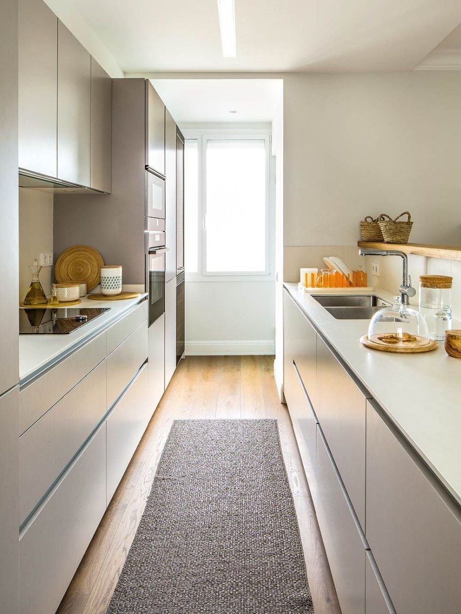 Планировка длинной кухни