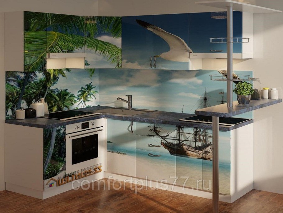 Кухонный гарнитур с фотопечатью