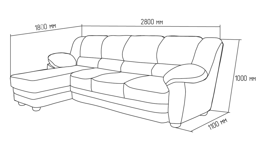 Диван с атаманкой Размеры