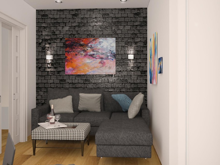 Однокомнатная квартира в стиле лофт для молодежи