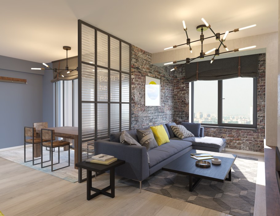 Однокомнатная квартира в стиле лофт