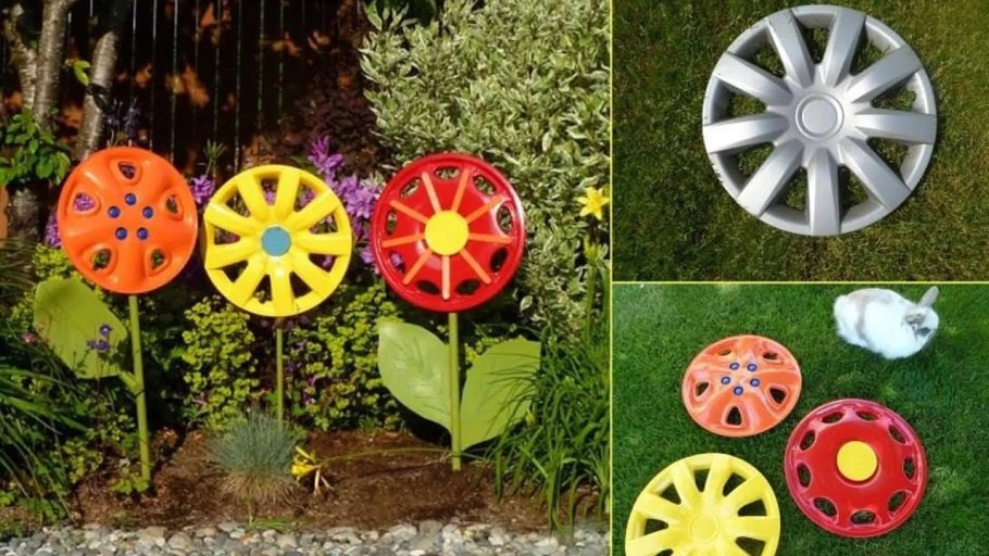 Украшение участка дисками