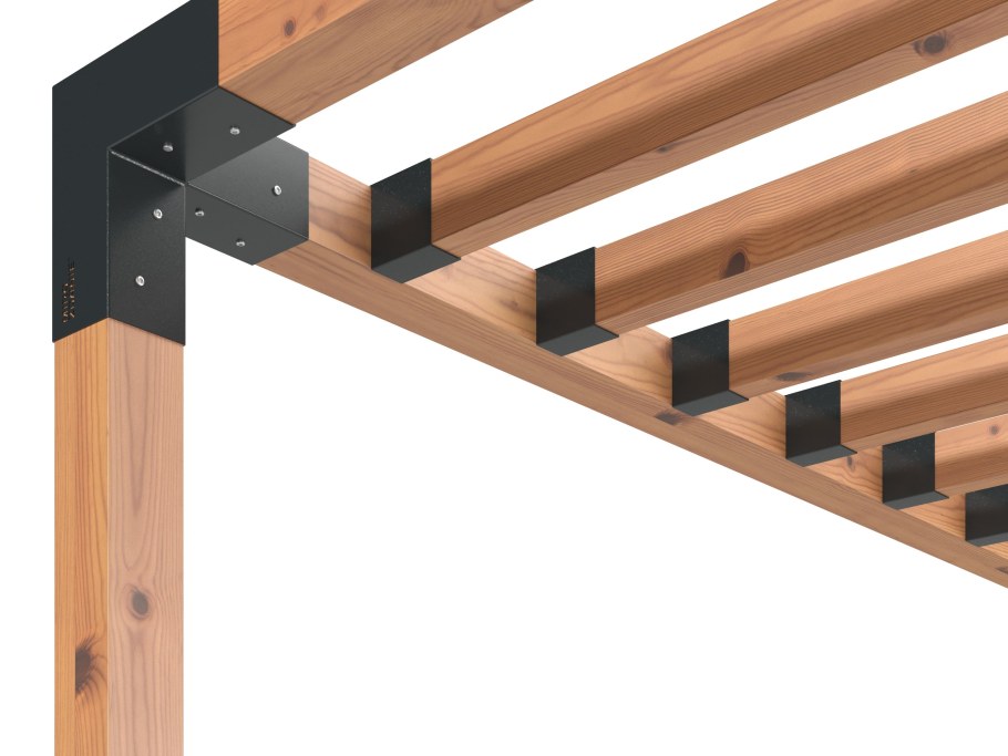 Крепление балки снизу к балкам