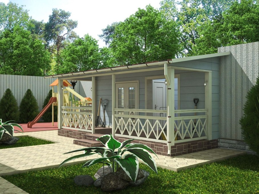 Сарай с верандой