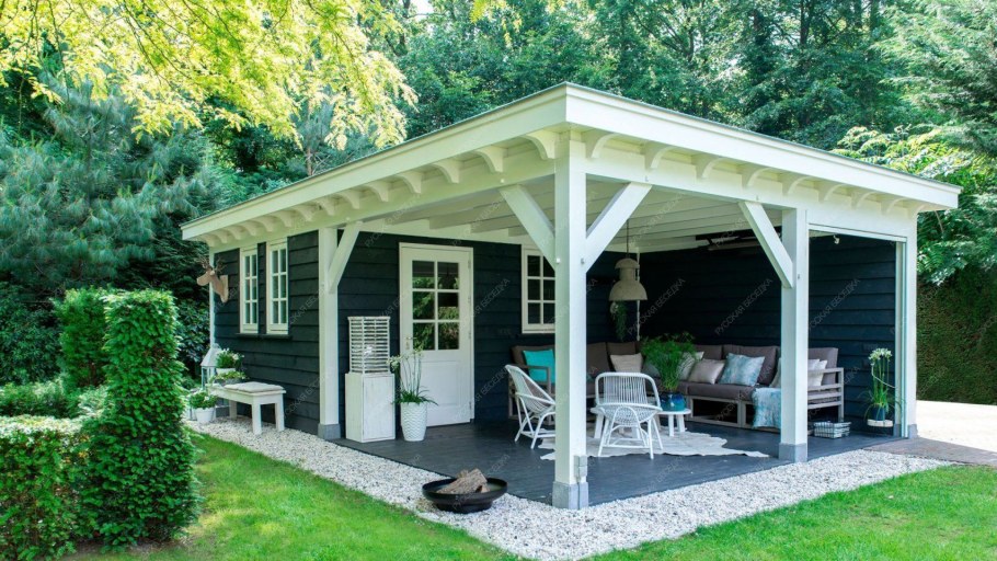 Хозблок совмещенный с беседкой