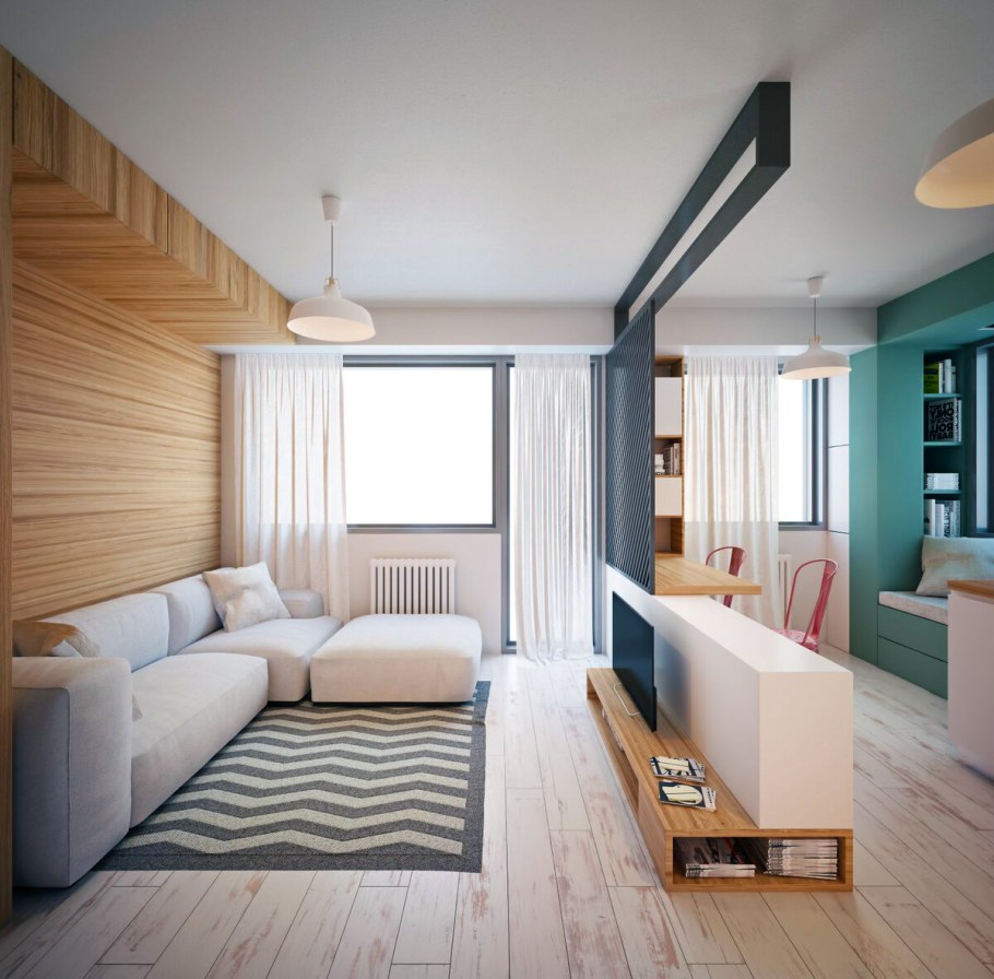 Интерьер однокомнатной квартиры 35 кв