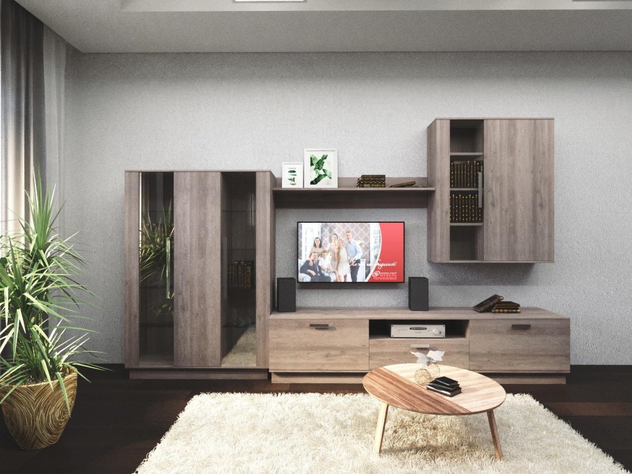 Гостиная Сидней индийский дуб светлый