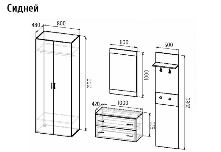Прихожая новелла мебель Черноземья