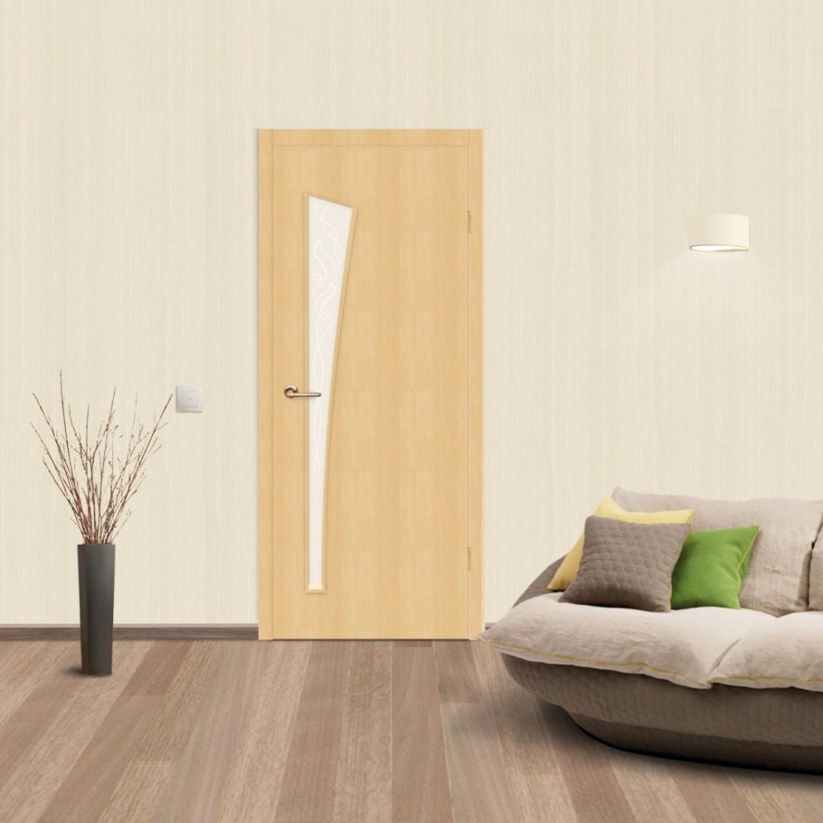 Дверь межкомнатная остеклённая belleza 80x200 см, ламинация, цвет дуб