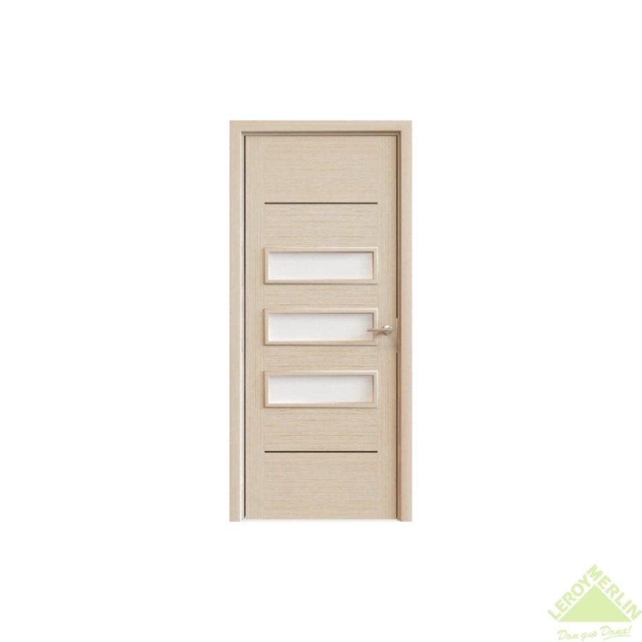 Полотно дверное беленый дуб шпон (ДГФ) глухое 700*2000*40 крона