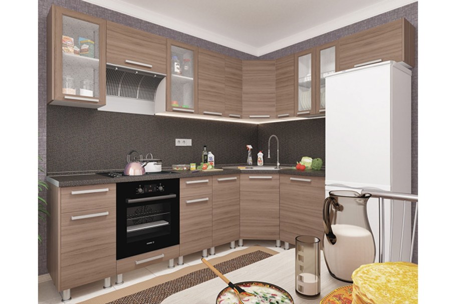 Кухня Модерн угловая олива