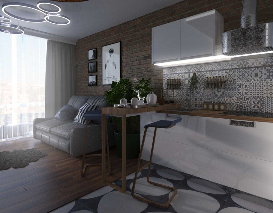 Кухня икеа в студии 20кв м