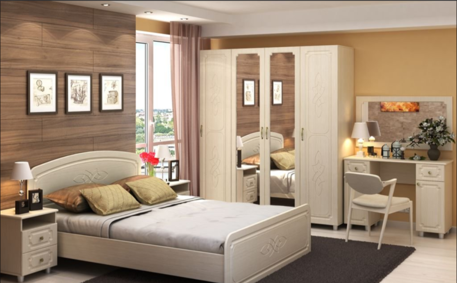 Спальня Виктория (дуб белфорт/жемчуг