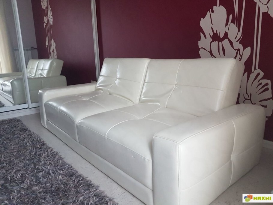 Диван Ангстрем белый из экокожи