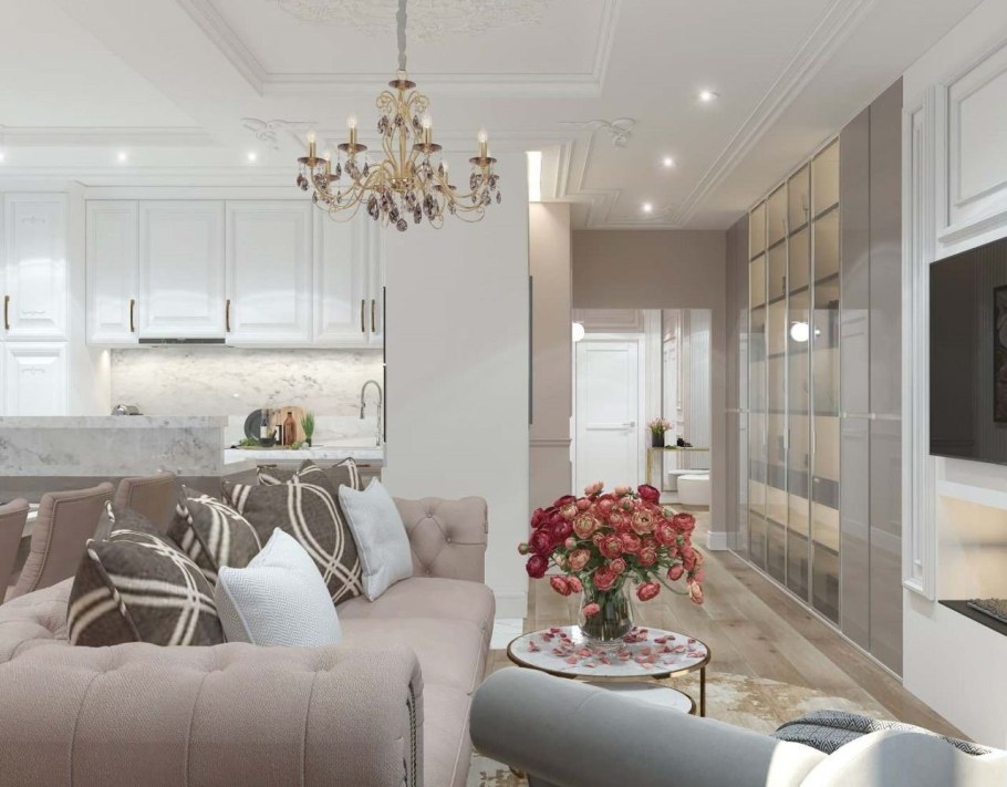 Серый с бежевым в интерьере