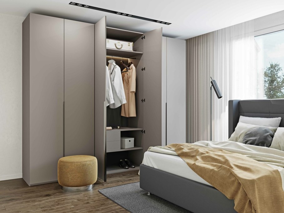 Серый диван в гостиной