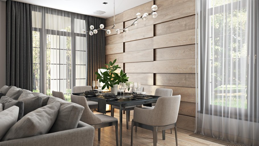 Гостиная в темных тонах