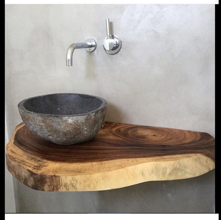 Раковина из слэба дерева